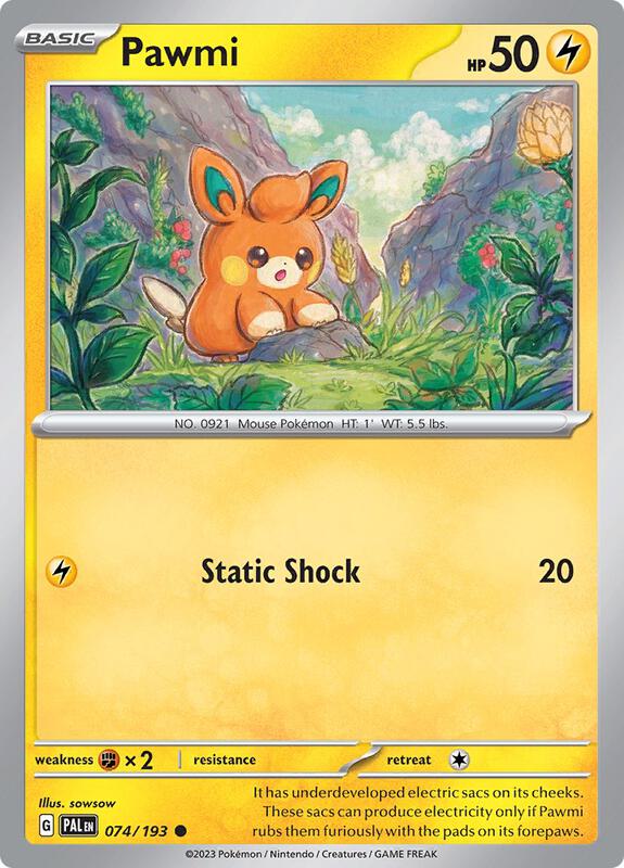 Pawmi - Reverse Holofoil 074/193 Paldea Evolved | Common Pokemon Card