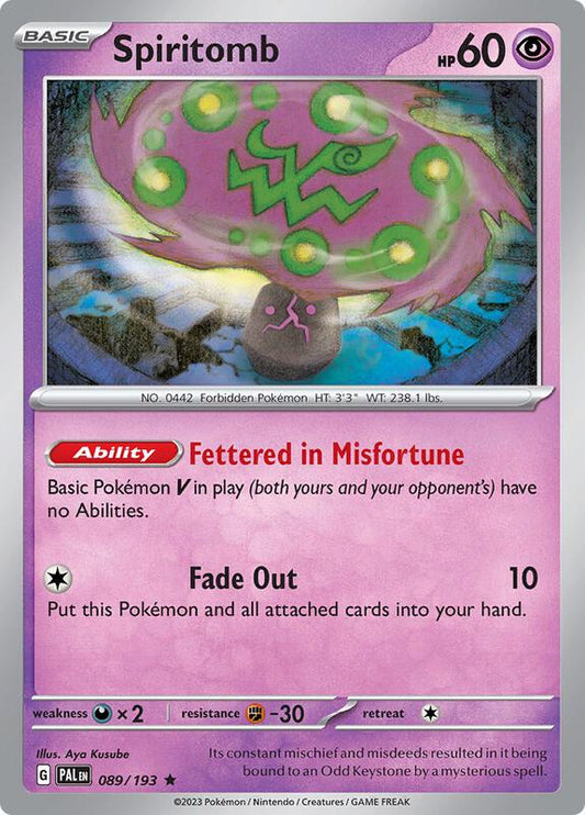 Spiritomb - Holofoil 089/193 Paldea Evolved | Rare Pokemon Card