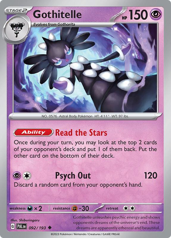 Gothitelle - Normal 092/193 Paldea Evolved | Uncommon Pokemon Card