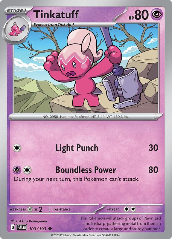 Tinkatuff - 103/193 - Normal 103/193 Paldea Evolved | Uncommon Pokemon Card