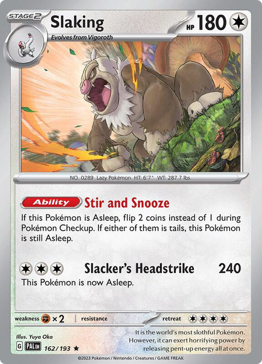 Slaking - Reverse Holofoil 162/193 Paldea Evolved | Rare Pokemon Card