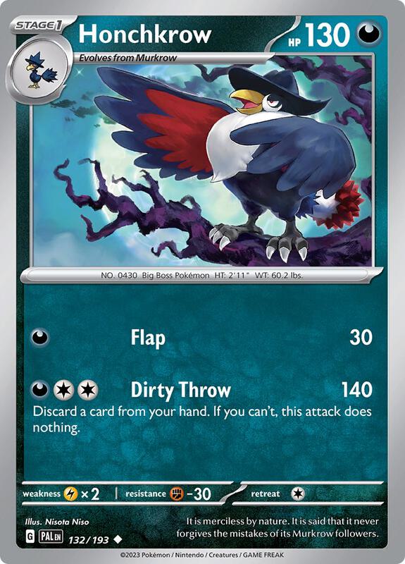 Honchkrow - Normal 132/193 Paldea Evolved | Uncommon Pokemon Card