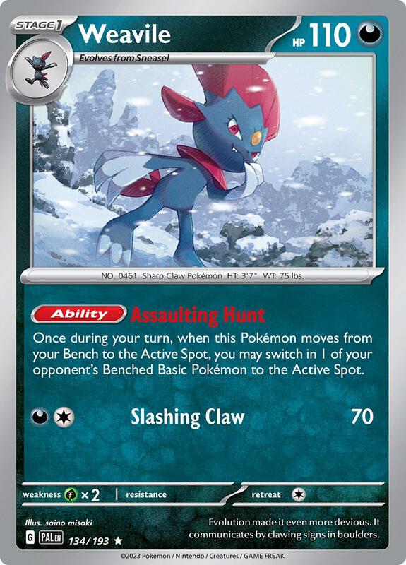 Weavile - Holofoil 134/193 Paldea Evolved | Rare Pokemon Card