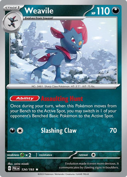 Weavile - Holofoil 134/193 Paldea Evolved | Rare Pokemon Card