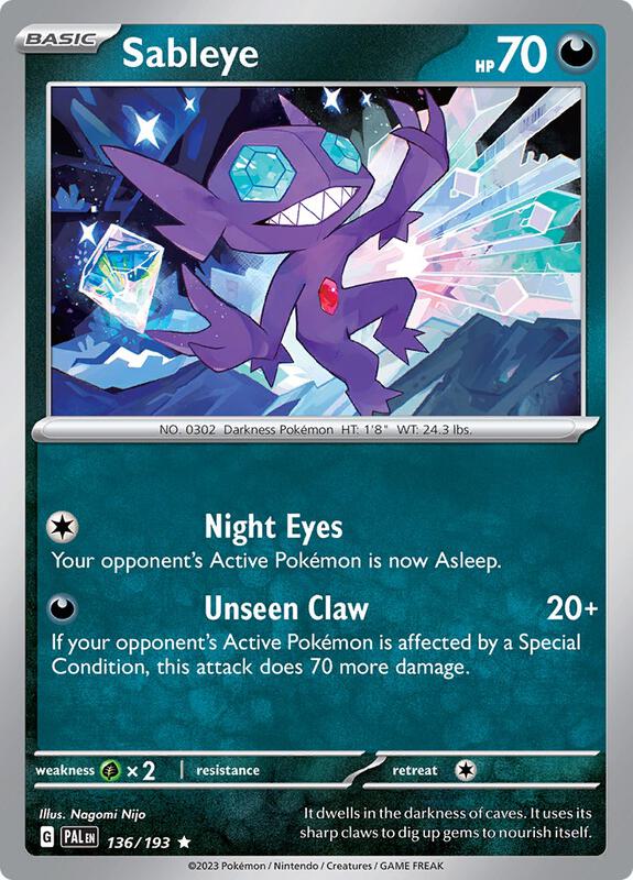 Sableye - Reverse Holofoil 136/193 Paldea Evolved | Rare Pokemon Card