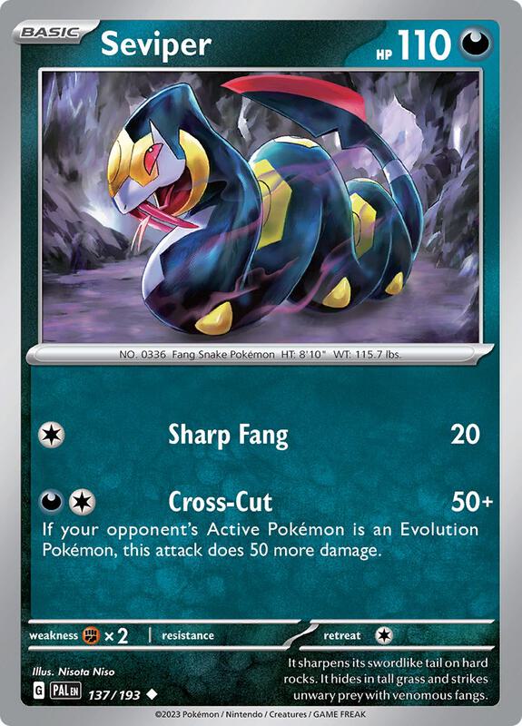 Seviper - Reverse Holofoil 137/193 Paldea Evolved | Uncommon Pokemon Card