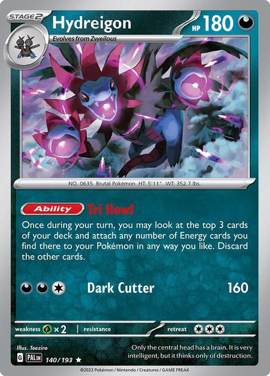 Hydreigon - Reverse Holofoil 140/193 Paldea Evolved | Rare Pokemon Card