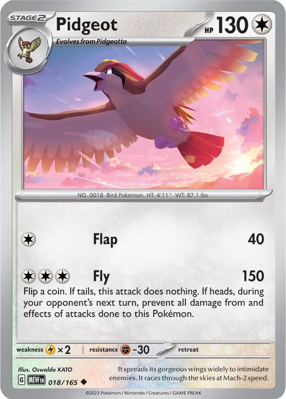Pidgeot - Normal 018/165 Scarlet & Violet: 151 | Uncommon Pokemon Card