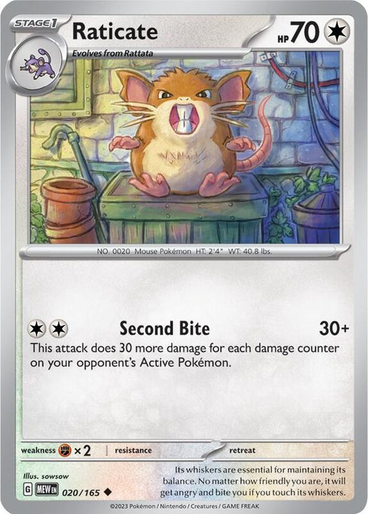 Raticate - Normal 020/165 Scarlet & Violet: 151 | Uncommon Pokemon Card