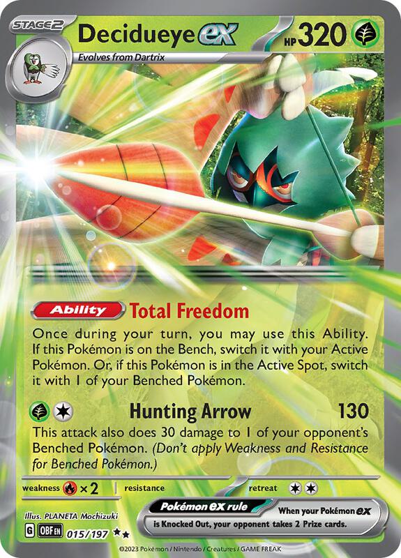 Decidueye ex - Holofoil 015/197 Obsidian Flames | Double Rare Pokemon Card