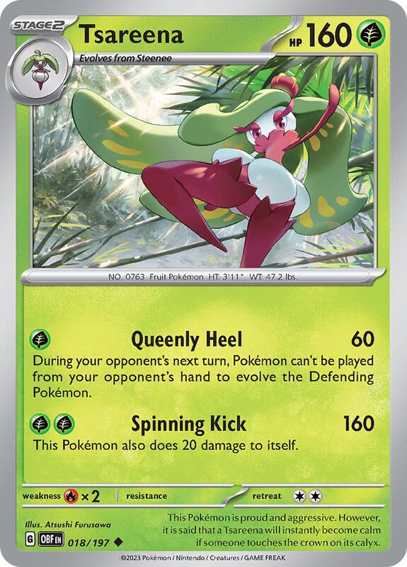 Tsareena - Reverse Holofoil 018/197 Obsidian Flames | Uncommon Pokemon Card