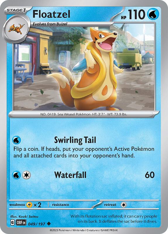 Floatzel - Normal 049/197 Obsidian Flames | Uncommon Pokemon Card