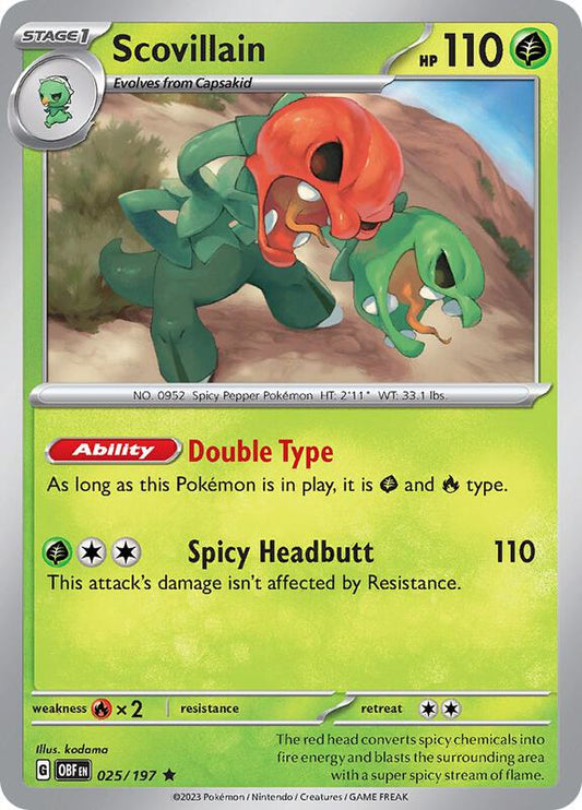 Scovillain - Holofoil 025/197 Obsidian Flames | Rare Pokemon Card