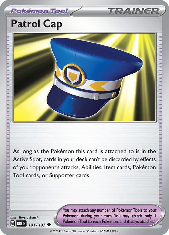 Patrol Cap - Reverse Holofoil 191/197 Obsidian Flames | Uncommon Trainer Card