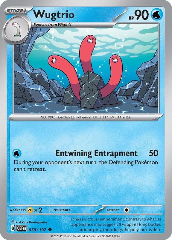 Wugtrio - Reverse Holofoil 059/197 Obsidian Flames | Uncommon Pokemon Card