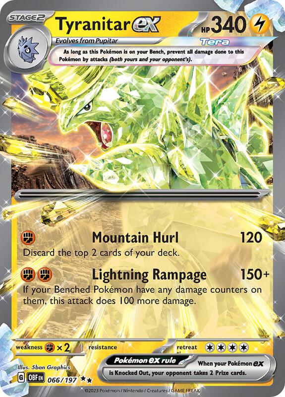 Tyranitar ex - Holofoil 066/197 Obsidian Flames | Double Rare Pokemon Card