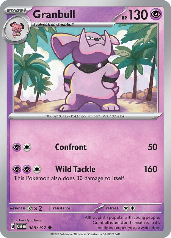 Granbull - Normal 088/197 Obsidian Flames | Uncommon Pokemon Card