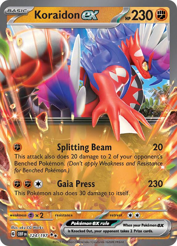 Koraidon ex - Holofoil 124/197 Obsidian Flames | Double Rare Pokemon Card