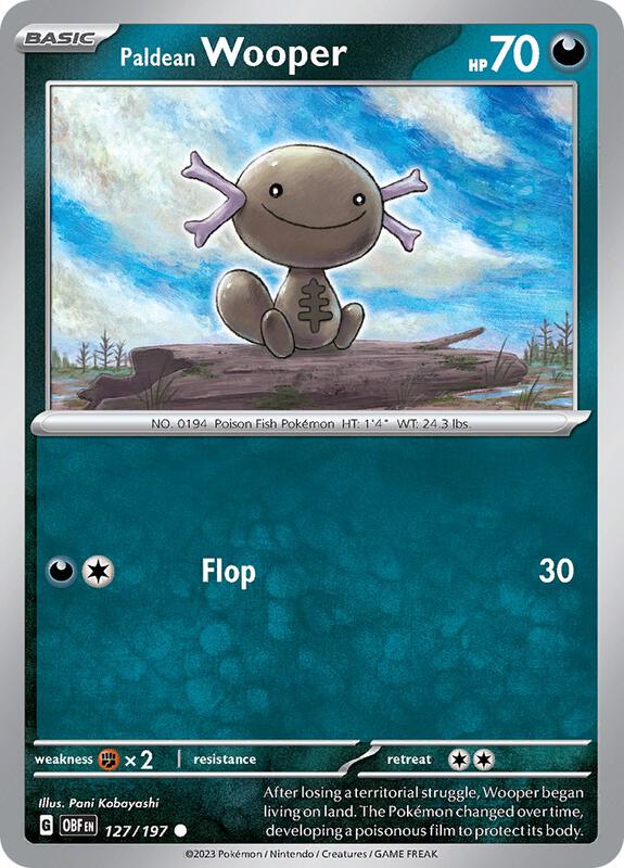 Paldean Wooper - 127/197 - Reverse Holofoil 127/197 Obsidian Flames | Common Pokemon Card