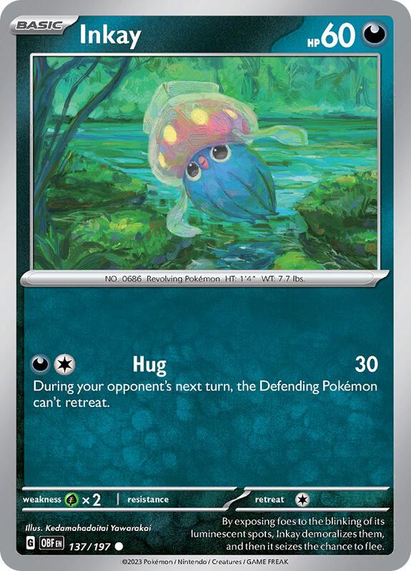 Inkay - Normal 137/197 Obsidian Flames | Common Pokemon Card