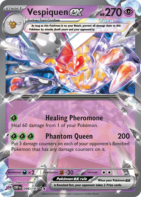 Vespiquen ex - Holofoil 096/197 Obsidian Flames | Double Rare Pokemon Card