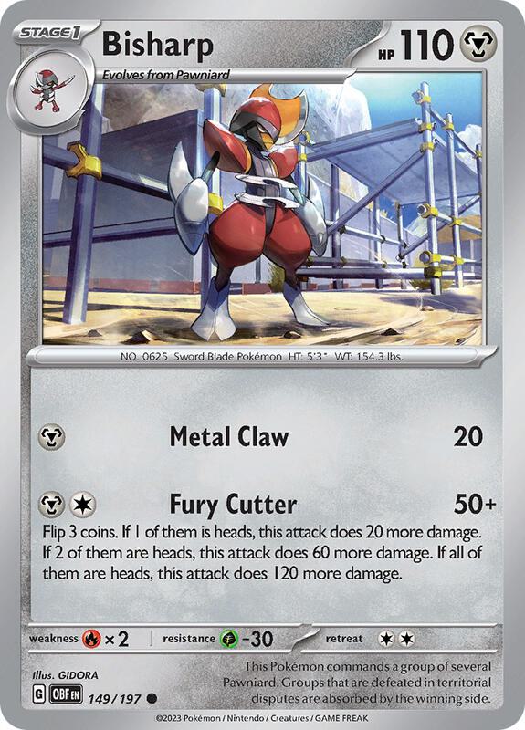 Bisharp - Normal 149/197 Obsidian Flames | Common Pokemon Card