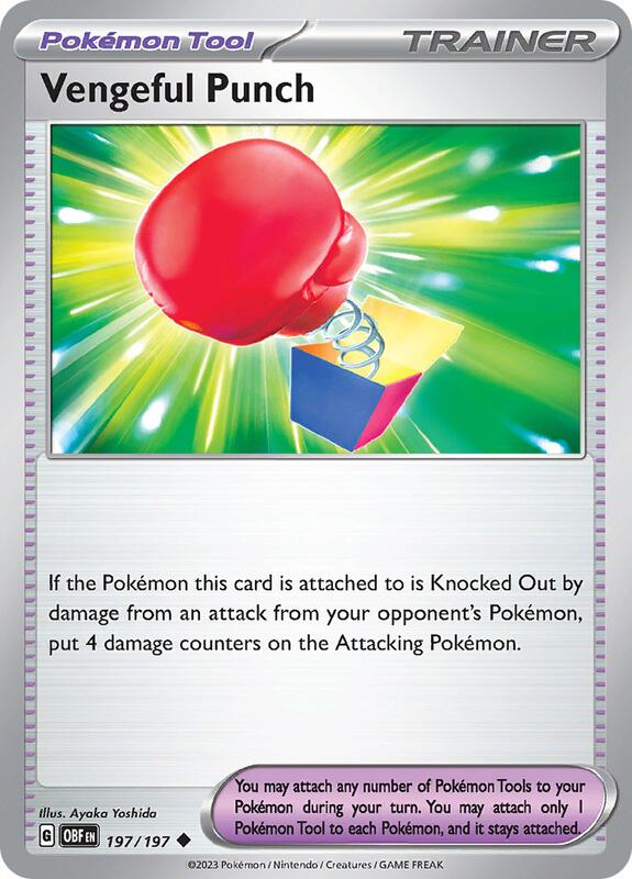 Vengeful Punch - Reverse Holofoil 197/197 Obsidian Flames | Uncommon Trainer Card