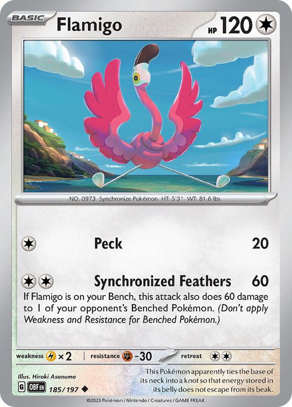 Flamigo - Reverse Holofoil 185/197 Obsidian Flames | Uncommon Pokemon Card