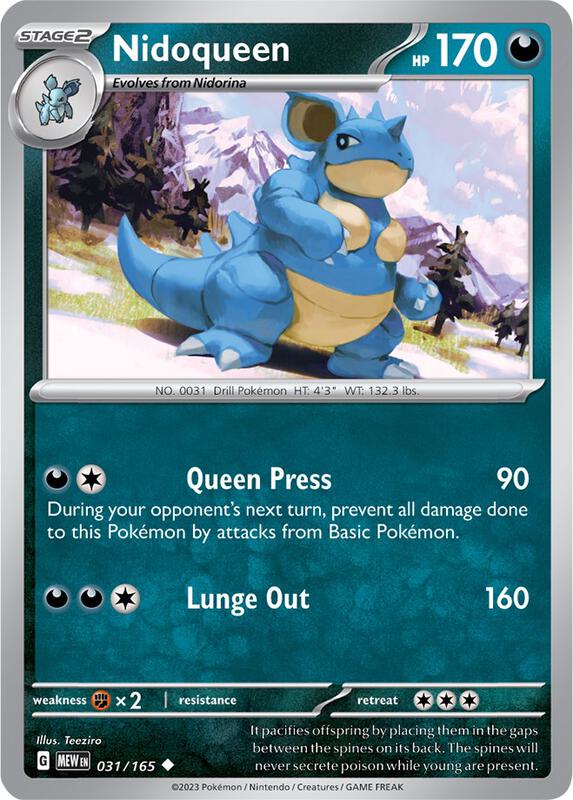Nidoqueen - Reverse Holofoil 031/165 Scarlet & Violet: 151 | Uncommon Pokemon Card