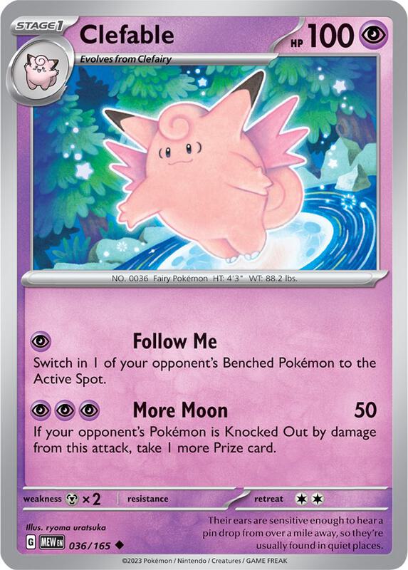Clefable - Reverse Holofoil 036/165 Scarlet & Violet: 151 | Uncommon Pokemon Card