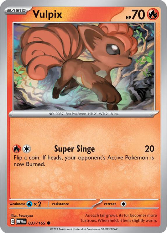 Vulpix - Normal 037/165 Scarlet & Violet: 151 | Common Pokemon Card