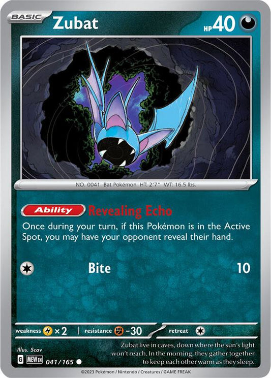 Zubat - Reverse Holofoil 041/165 Scarlet & Violet: 151 | Common Pokemon Card