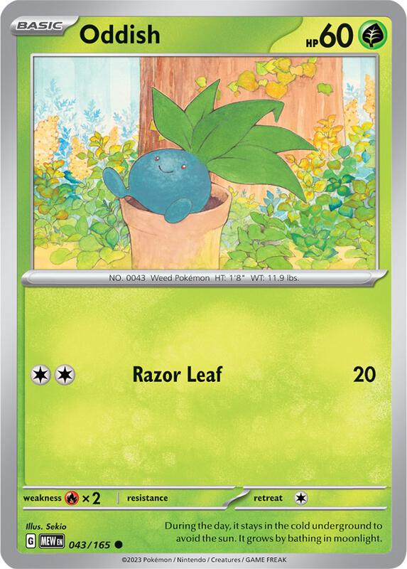 Oddish - Reverse Holofoil 043/165 Scarlet & Violet: 151 | Common Pokemon Card