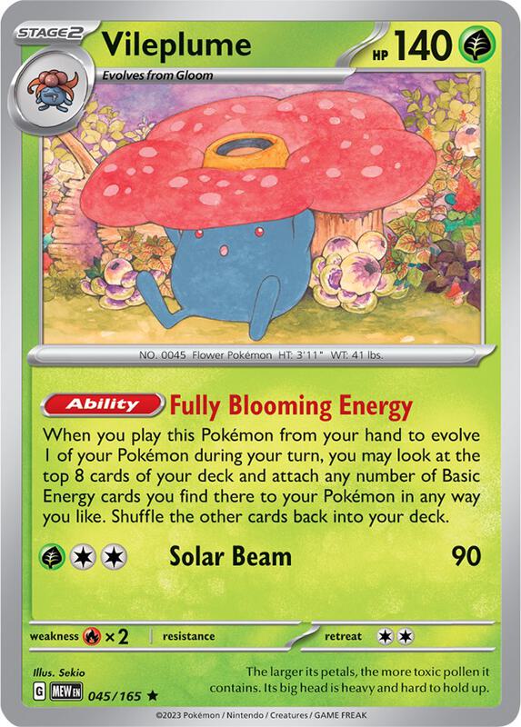 Vileplume - Reverse Holofoil 045/165 Scarlet & Violet: 151 | Rare Pokemon Card