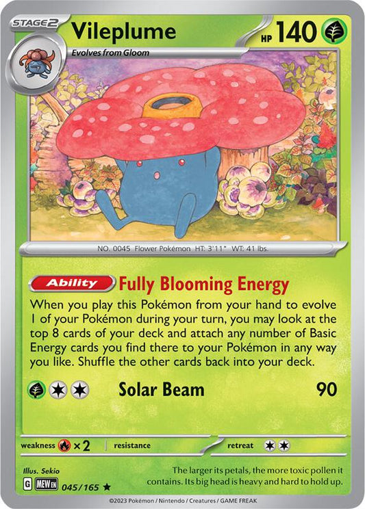 Vileplume - Reverse Holofoil 045/165 Scarlet & Violet: 151 | Rare Pokemon Card