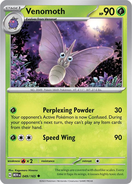 Venomoth - Reverse Holofoil 049/165 Scarlet & Violet: 151 | Uncommon Pokemon Card