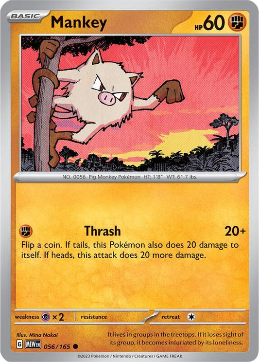 Mankey - Normal 056/165 Scarlet & Violet: 151 | Common Pokemon Card