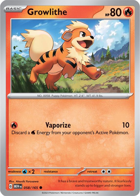 Growlithe - Normal 058/165 Scarlet & Violet: 151 | Common Pokemon Card