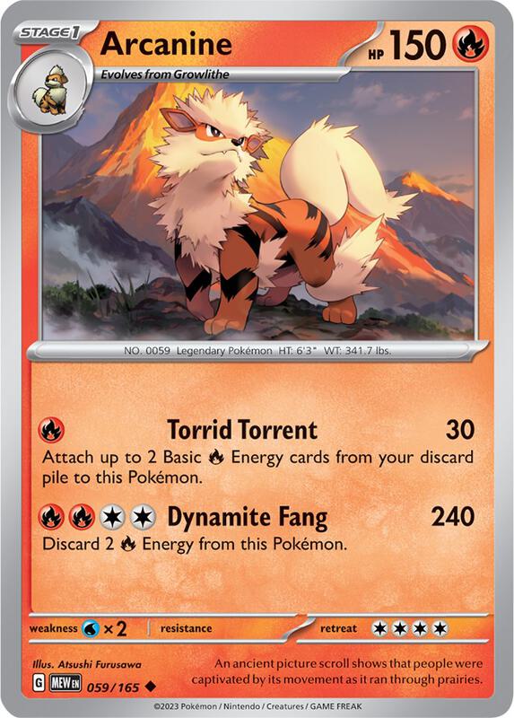 Arcanine - Normal 059/165 Scarlet & Violet: 151 | Uncommon Pokemon Card