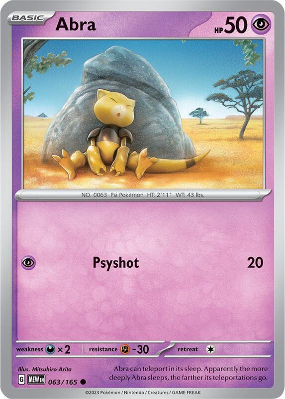 Abra - Normal 063/165 Scarlet & Violet: 151 | Common Pokemon Card