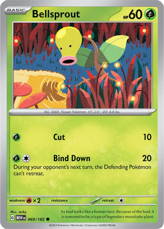 Bellsprout - Reverse Holofoil 069/165 Scarlet & Violet: 151 | Common Pokemon Card