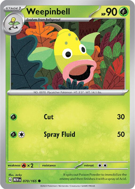 Weepinbell - Normal 070/165 Scarlet & Violet: 151 | Common Pokemon Card