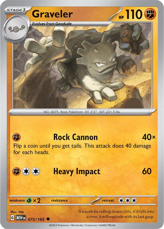 Graveler - Normal 075/165 Scarlet & Violet: 151 | Uncommon Pokemon Card