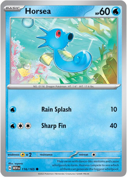 Horsea - Normal 116/165 Scarlet & Violet: 151 | Common Pokemon Card
