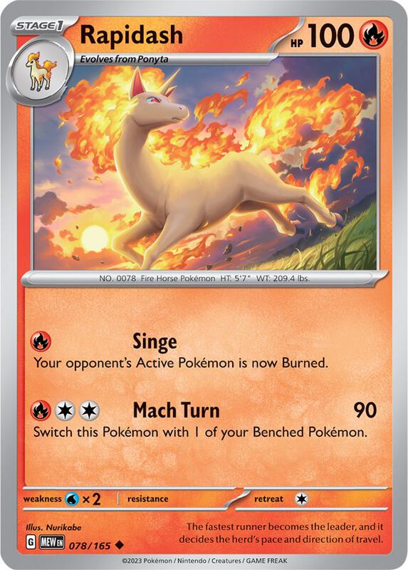 Rapidash - Normal 078/165 Scarlet & Violet: 151 | Uncommon Pokemon Card