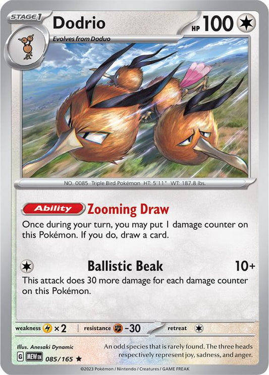 Dodrio - Reverse Holofoil 085/165 Scarlet & Violet: 151 | Rare Pokemon Card