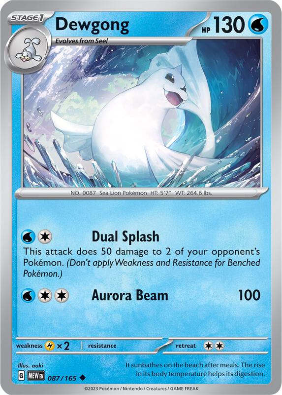 Dewgong - Reverse Holofoil 087/165 Scarlet & Violet: 151 | Uncommon Pokemon Card