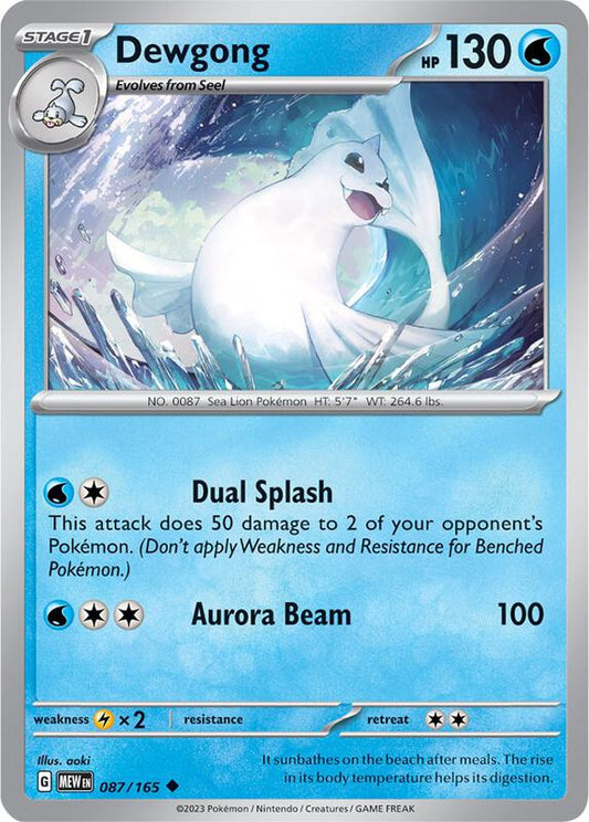 Dewgong - Reverse Holofoil 087/165 Scarlet & Violet: 151 | Uncommon Pokemon Card