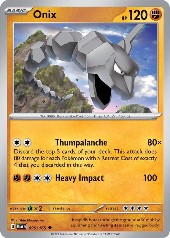Onix - Reverse Holofoil 095/165 Scarlet & Violet: 151 | Uncommon Pokemon Card