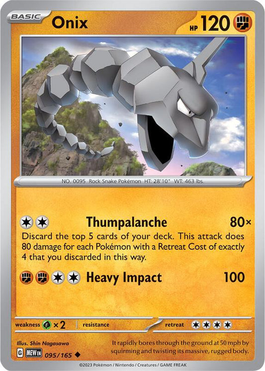 Onix - Reverse Holofoil 095/165 Scarlet & Violet: 151 | Uncommon Pokemon Card